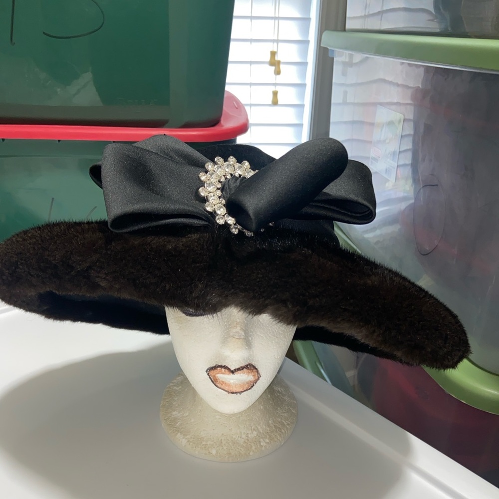 Genuine Fur Dress Hat / Church Hat by Dee